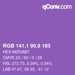 カラーコード: RGB 141.1 90.8 183 | qconv.com