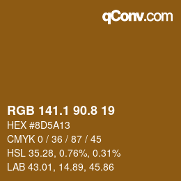 Farbcode: RGB 141.1 90.8 19 | qconv.com