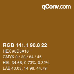 Farbcode: RGB 141.1 90.8 22 | qconv.com