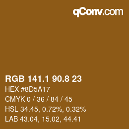 Color code: RGB 141.1 90.8 23 | qconv.com