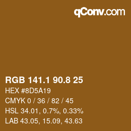 Color code: RGB 141.1 90.8 25 | qconv.com