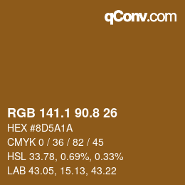 Color code: RGB 141.1 90.8 26 | qconv.com