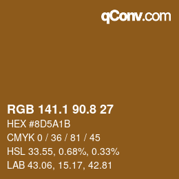 Color code: RGB 141.1 90.8 27 | qconv.com