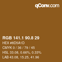 Color code: RGB 141.1 90.8 29 | qconv.com