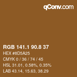 Color code: RGB 141.1 90.8 37 | qconv.com