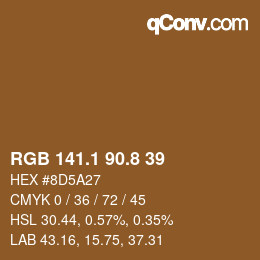 Color code: RGB 141.1 90.8 39 | qconv.com