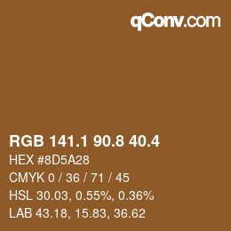 カラーコード: RGB 141.1 90.8 40.4 | qconv.com