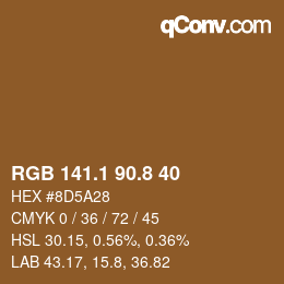 Color code: RGB 141.1 90.8 40 | qconv.com