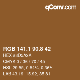 Color code: RGB 141.1 90.8 42 | qconv.com