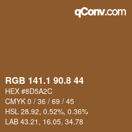 Color code: RGB 141.1 90.8 44 | qconv.com