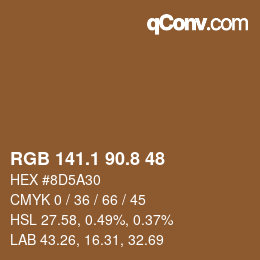 Color code: RGB 141.1 90.8 48 | qconv.com
