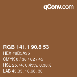カラーコード: RGB 141.1 90.8 53 | qconv.com