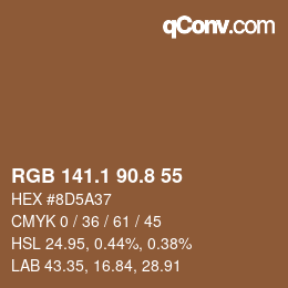 カラーコード: RGB 141.1 90.8 55 | qconv.com
