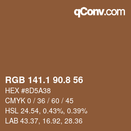 Color code: RGB 141.1 90.8 56 | qconv.com