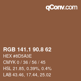 Color code: RGB 141.1 90.8 62 | qconv.com