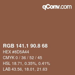 Color code: RGB 141.1 90.8 68 | qconv.com