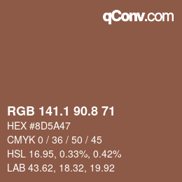 Farbcode: RGB 141.1 90.8 71 | qconv.com