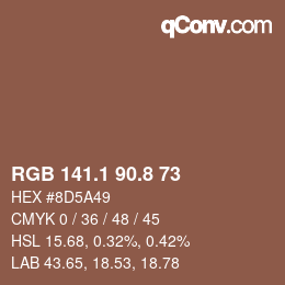 Color code: RGB 141.1 90.8 73 | qconv.com