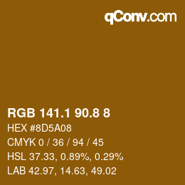 カラーコード: RGB 141.1 90.8 8 | qconv.com