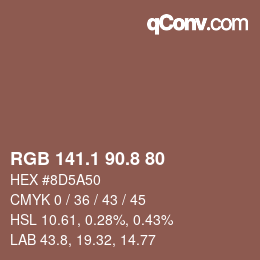 Farbcode: RGB 141.1 90.8 80 | qconv.com