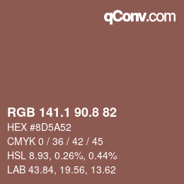 Farbcode: RGB 141.1 90.8 82 | qconv.com