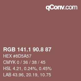Color code: RGB 141.1 90.8 87 | qconv.com