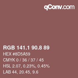 カラーコード: RGB 141.1 90.8 89 | qconv.com