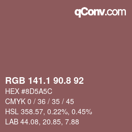 Farbcode: RGB 141.1 90.8 92 | qconv.com