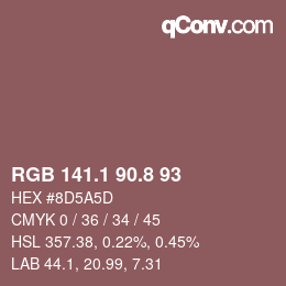 カラーコード: RGB 141.1 90.8 93 | qconv.com