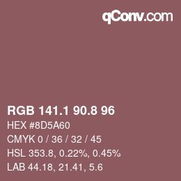 Color code: RGB 141.1 90.8 96 | qconv.com