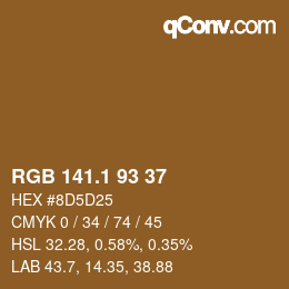 カラーコード: RGB 141.1 93 37 | qconv.com