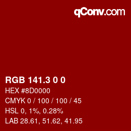 カラーコード: RGB 141.3 0 0 | qconv.com
