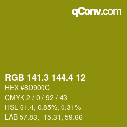 カラーコード: RGB 141.3 144.4 12 | qconv.com