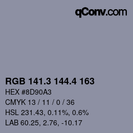 カラーコード: RGB 141.3 144.4 163 | qconv.com