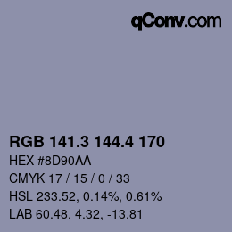 カラーコード: RGB 141.3 144.4 170 | qconv.com
