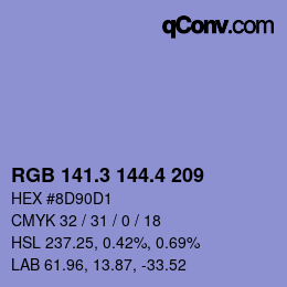 カラーコード: RGB 141.3 144.4 209 | qconv.com