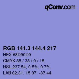 カラーコード: RGB 141.3 144.4 217 | qconv.com