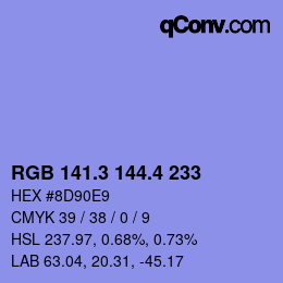 カラーコード: RGB 141.3 144.4 233 | qconv.com