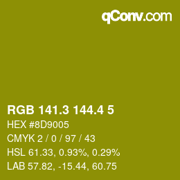 カラーコード: RGB 141.3 144.4 5 | qconv.com