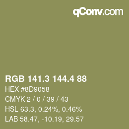 カラーコード: RGB 141.3 144.4 88 | qconv.com