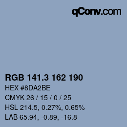 カラーコード: RGB 141.3 162 190 | qconv.com