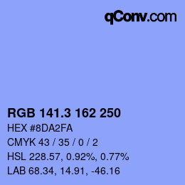 カラーコード: RGB 141.3 162 250 | qconv.com
