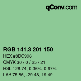 カラーコード: RGB 141.3 201 150 | qconv.com