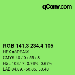 Color code: RGB 141.3 234.4 105 | qconv.com