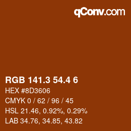 カラーコード: RGB 141.3 54.4 6 | qconv.com