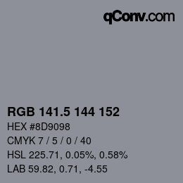 Código de color: RGB 141.5 144 152 | qconv.com