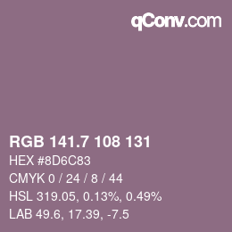 カラーコード: RGB 141.7 108 131 | qconv.com