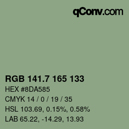 カラーコード: RGB 141.7 165 133 | qconv.com