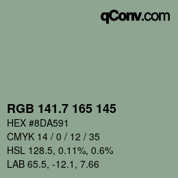 カラーコード: RGB 141.7 165 145 | qconv.com