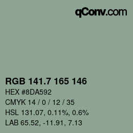 カラーコード: RGB 141.7 165 146 | qconv.com
